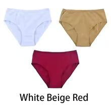 3-Pack Seamless Cotton Panties for Women – Soft Solid Color Plus Size Comfortable Underwear